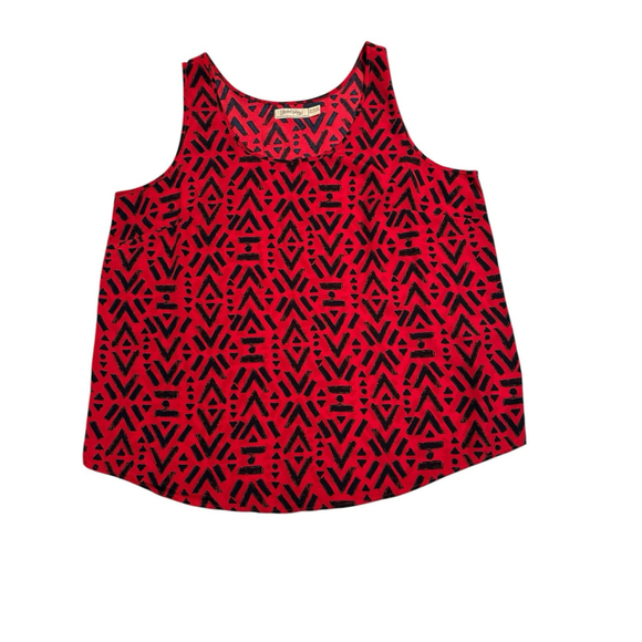 Faded Glory Tops - Faded Glory Tank Top Womens XL 16-18 Red Southwestern Sleeveless Shell Blouse